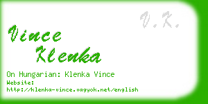 vince klenka business card